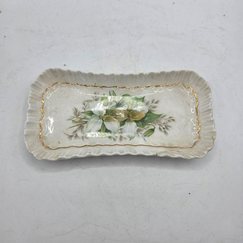 Royal Adderley Trillium Canadian Provincial Flowers Bone China Dish England